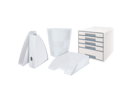 LEITZ Corbeille à courrier Plus WOW, A4, polystyrène, blanc