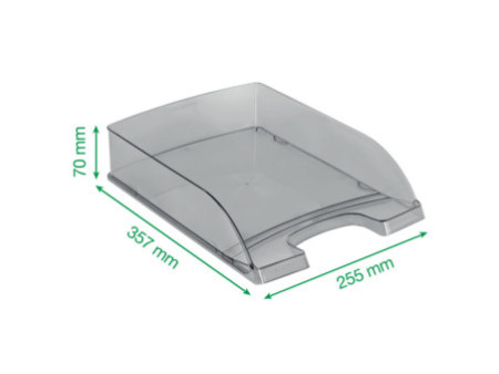 LEITZ Corbeille à courrier Plus transparent, A4, polystyrène