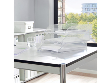 LEITZ Corbeille à courrier Plus transparent, A4, polystyrène