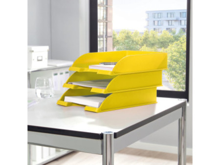 LEITZ Corbeille à courrier Plus WOW, A4, polystyrène, jaune