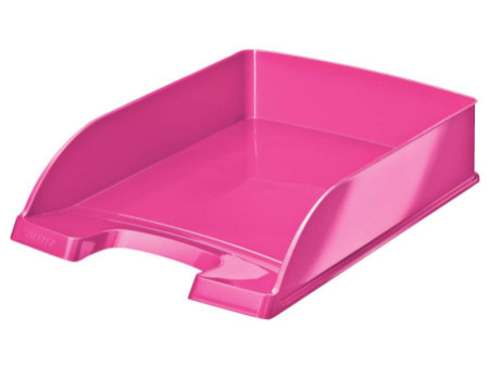 LEITZ Corbeille à courrier Plus WOW, A4, polystyrène, rose