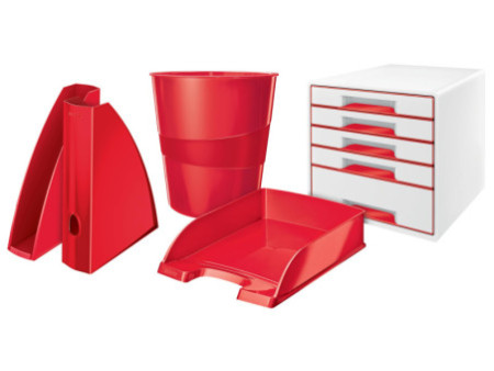 LEITZ Corbeille à courrier Plus WOW, A4, polystyrène, rouge