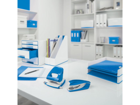 LEITZ Corbeille à courrier Plus WOW, A4, polystyrène, bleu