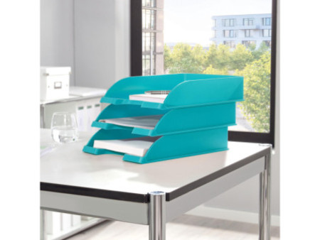 LEITZ Corbeille à courrier Plus WOW, A4, polystyrène, menthe