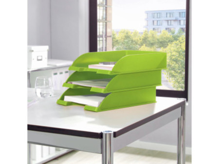 LEITZ Corbeille à courrier Plus WOW, A4, polystyrène, vert
