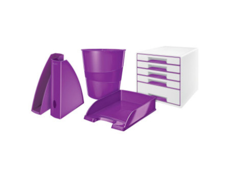 LEITZ Corbeille à courrier Plus WOW, A4, polystyrène, violet