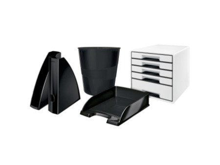 LEITZ Corbeille à courrier Plus WOW, A4, polystyrène, noir