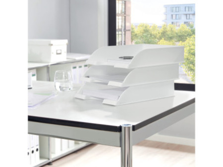 LEITZ Corbeille à courrier Plus Standard, A4, blanc