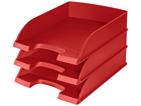 LEITZ Corbeille à courrier Plus Standard, A4, rouge