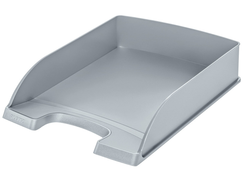 LEITZ Corbeille à courrier Plus Standard, A4, argent