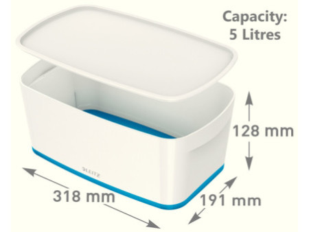 LEITZ Boîte de rangement My Box, 5 litres, blanc / bleu
