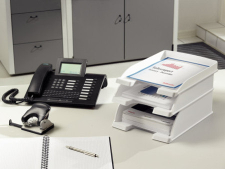 LEITZ Corbeille à courrier Plus Jumbo, A4, polystyrène,givré
