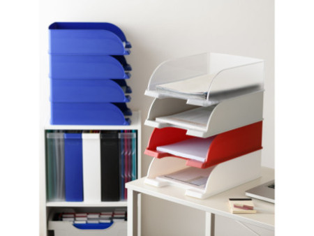 LEITZ Corbeille à courrier Plus Jumbo, A4, polystyrène, bleu