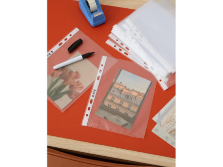 Esselte Pochettes perforées Economy, A5, PP, grainé, 0,05 mm
