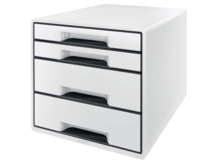 LEITZ Bloc de classement WOW CUBE, 4 tiroirs, blanc perlé/