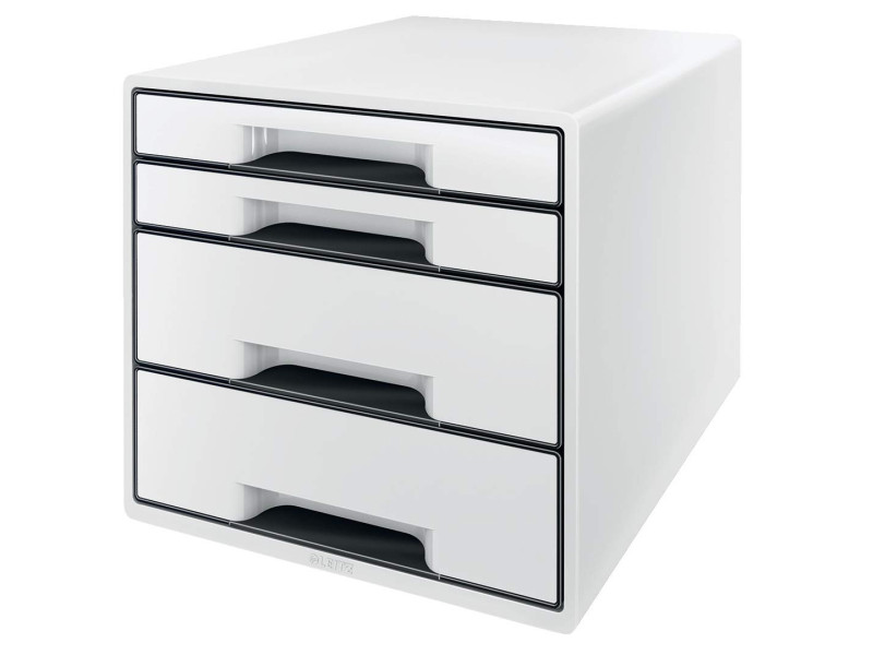 LEITZ Bloc de classement WOW CUBE, 4 tiroirs, blanc perlé/