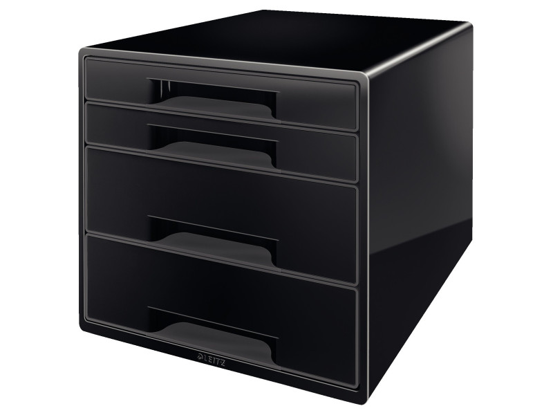 LEITZ Bloc de classement WOW CUBE, 4 tiroirs, noir/gris