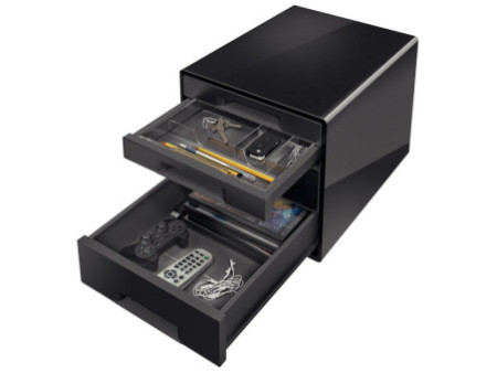 LEITZ Bloc de classement WOW CUBE, 4 tiroirs, noir/gris