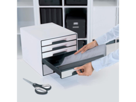 LEITZ Bloc de classement WOW CUBE, 5 tiroirs, blanc perlé/