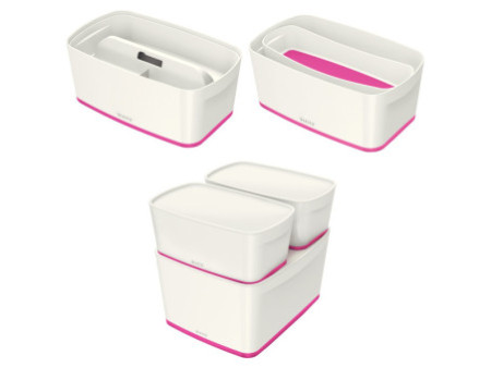 LEITZ Bac de rangement My Box, A5, blanc/rose