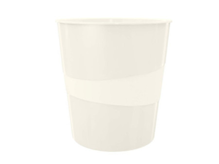 LEITZ Corbeille à papier WOW, en plastique, 15 litres, blanc