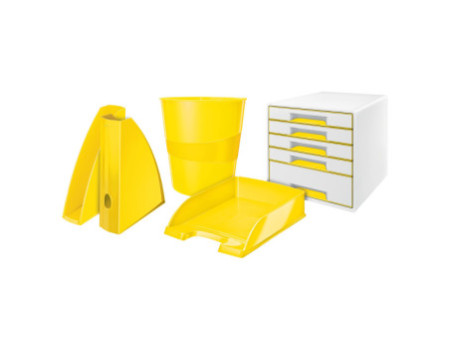 LEITZ Corbeille à papier WOW, en plastique, 15 litres, jaune