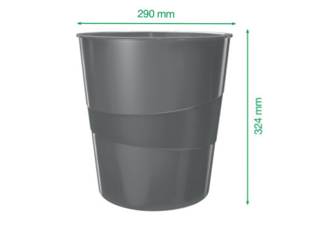 LEITZ Corbeille à papier WOW, plastique, 15 litres, menthe