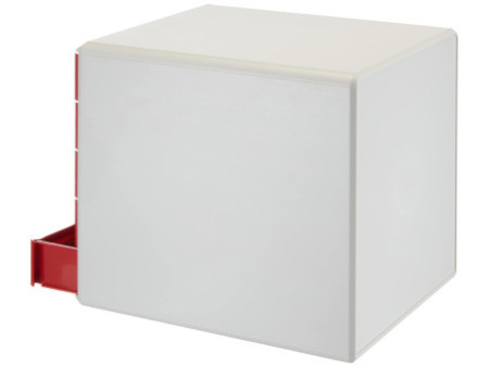 LEITZ Module de classement, 5 tiroirs, gris-clair/rouge