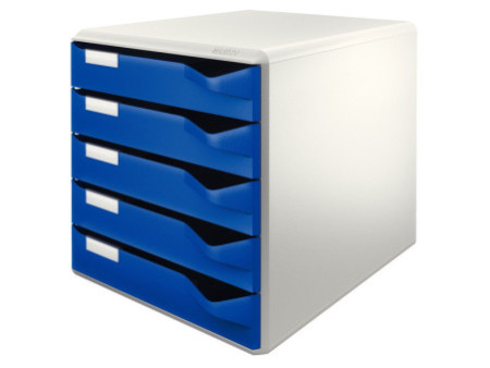 LEITZ Module de classement PS, 5 tiroirs, gris-clair/bleu