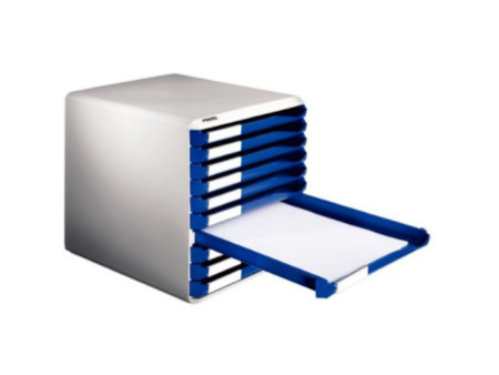 LEITZ Module de classement PS, 5 tiroirs, gris-clair/bleu