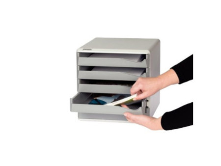 LEITZ Module de classement PS, 5 tiroirs, gris-clair/bleu