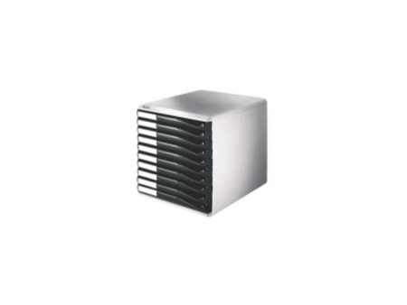 LEITZ Module de classement, 5 tiroirs, gris-clair/gris-foncé