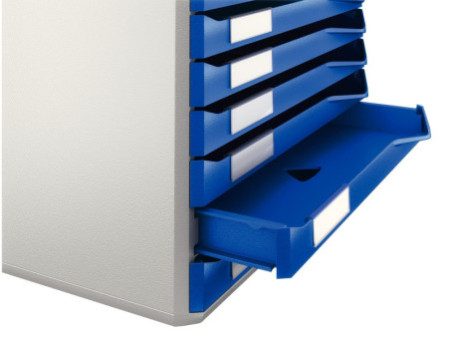 LEITZ Module de classement formulaires,10 tiroirs,gris/bleu