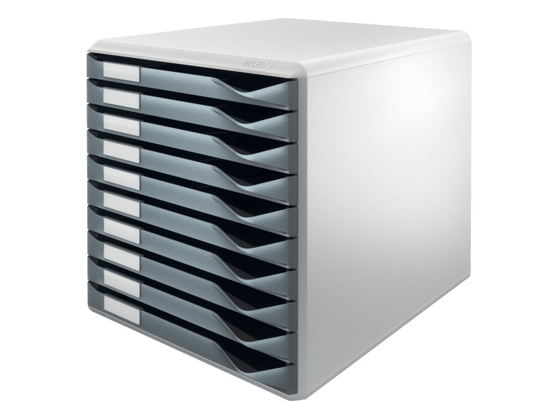 LEITZ Module de classement, 10 tiroirs, gris clair/gris