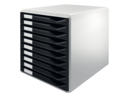 LEITZ Module de classement formulaires,10 tiroirs,gris/noir
