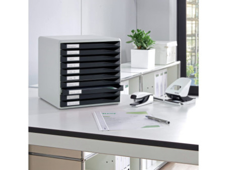 LEITZ Module de classement formulaires,10 tiroirs,gris/noir