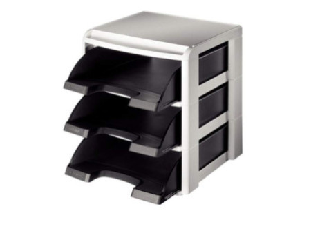 LEITZ Set corbeilles à courrier, A4, corbeilles noire
