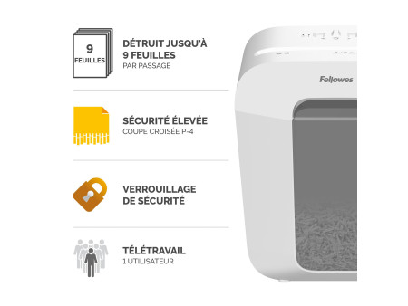 Fellowes Destructeur de documents Powershred LX50, blanc