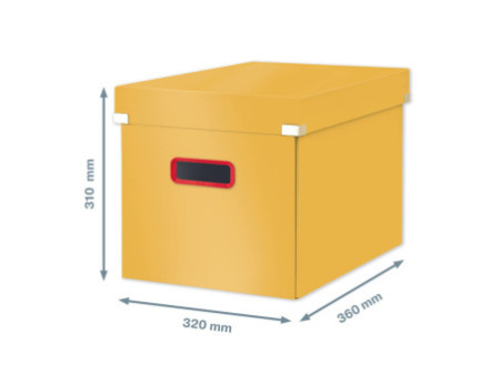 LEITZ Boîte de rangement Click & Store Cosy, cube, jaune