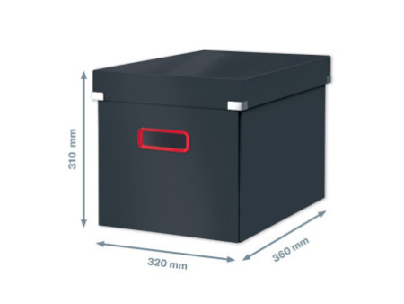 LEITZ Boîte de rangement Click & Store Cosy, cube, gris