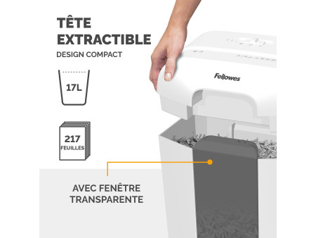 Fellowes Destructeur de documents Powershred LX50, blanc