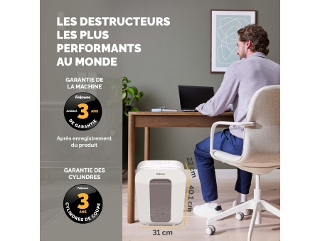 Fellowes Destructeur de documents Powershred LX50, blanc