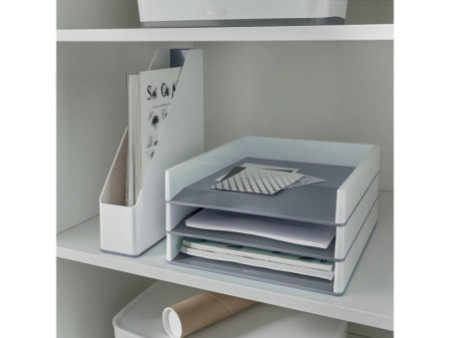 LEITZ Corbeille à courrier WOW Duo Colour, A4, blanc