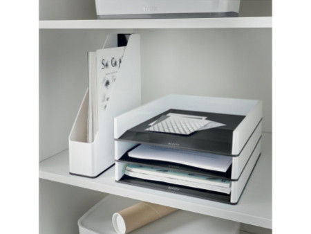 LEITZ Corbeille à courrier WOW Duo Colour, A4, noir