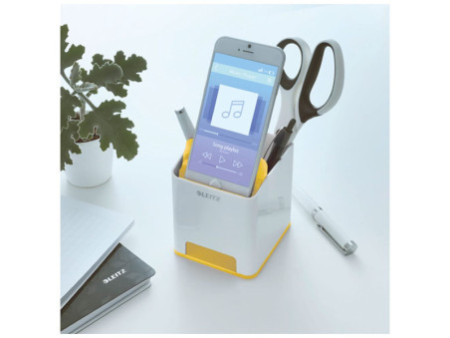 LEITZ Pot à crayons Sound WOW Duo Colour, jaune