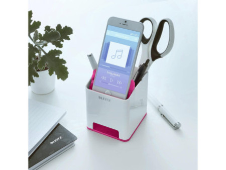 LEITZ Pot à crayons Sound WOW Duo Colour, rose