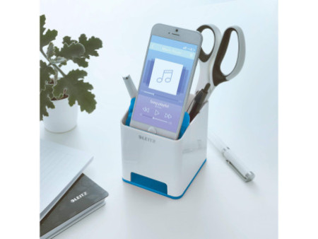LEITZ Pot à crayons Sound WOW Duo Colour, bleu