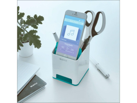 LEITZ Pot à crayons Sound WOW Duo Colour, menthe