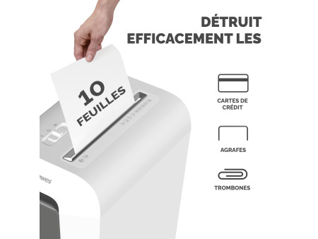 Fellowes Destructeur de documents Powershred LX65, blanc