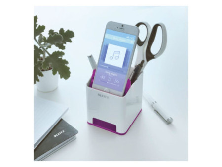 LEITZ Pot à crayons Sound WOW Duo Colour, violet
